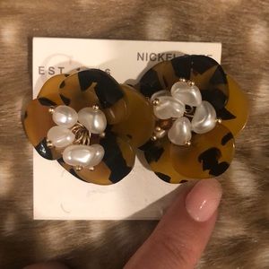 Cheetah Flower Earrings